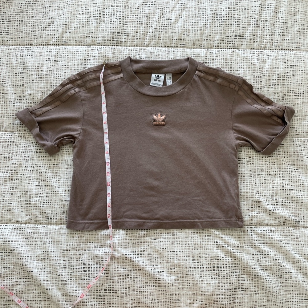 Adidas light brown crop tee baby tee T-shirt